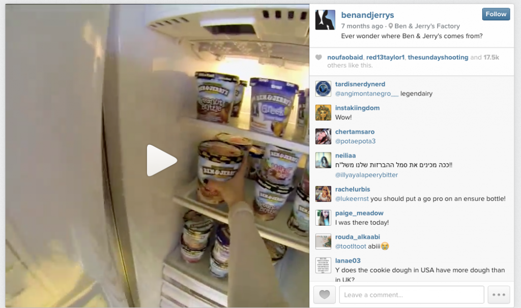 Ben and Jerry's Instagram Video